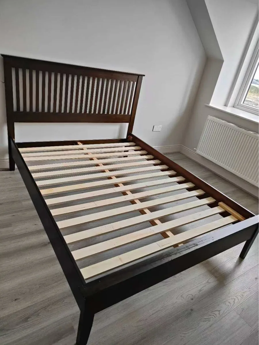 King - Size 99% New Solid Wood Bed | Moving Sale - Image 2