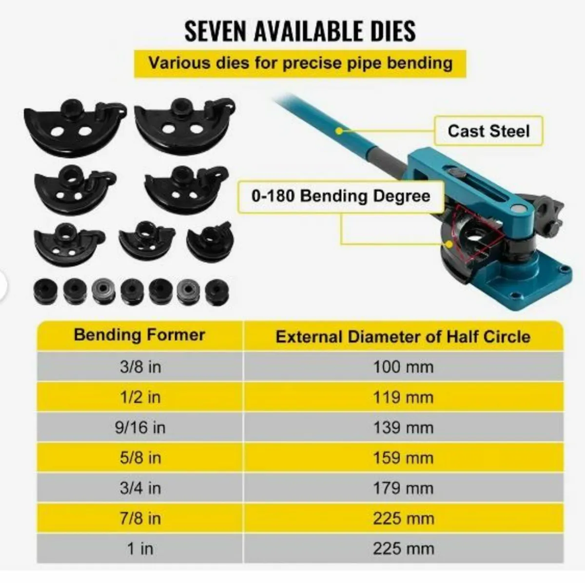 Pipe Bender 3/8 to 1 Inch Pipe Tubing Bender - Image 4