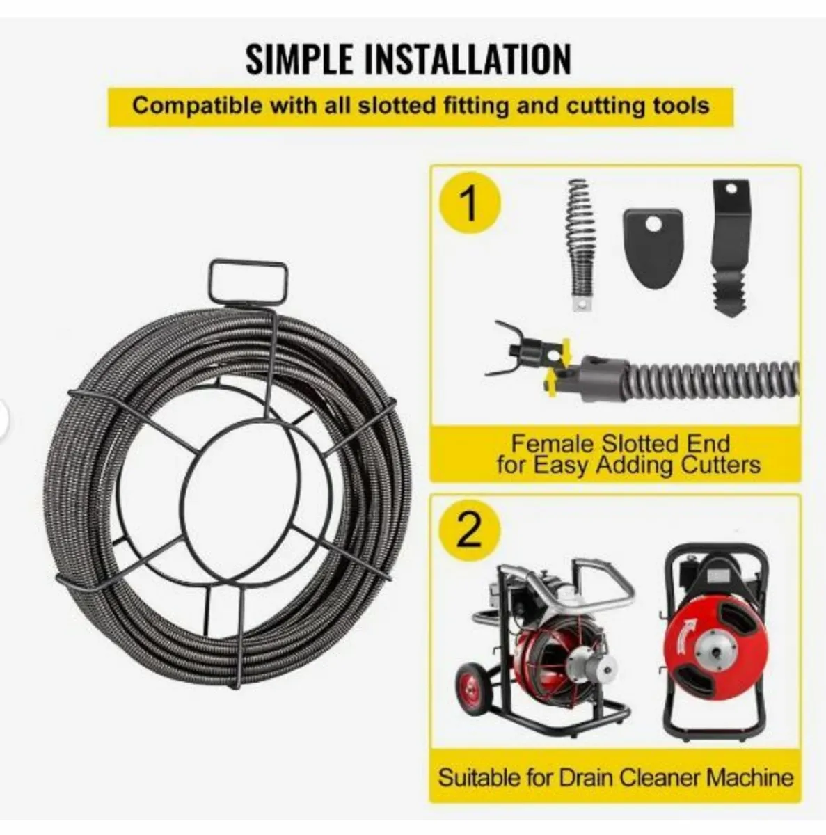 Drain Cleaning Cable 1524 cm x 1.0 cm - Image 4