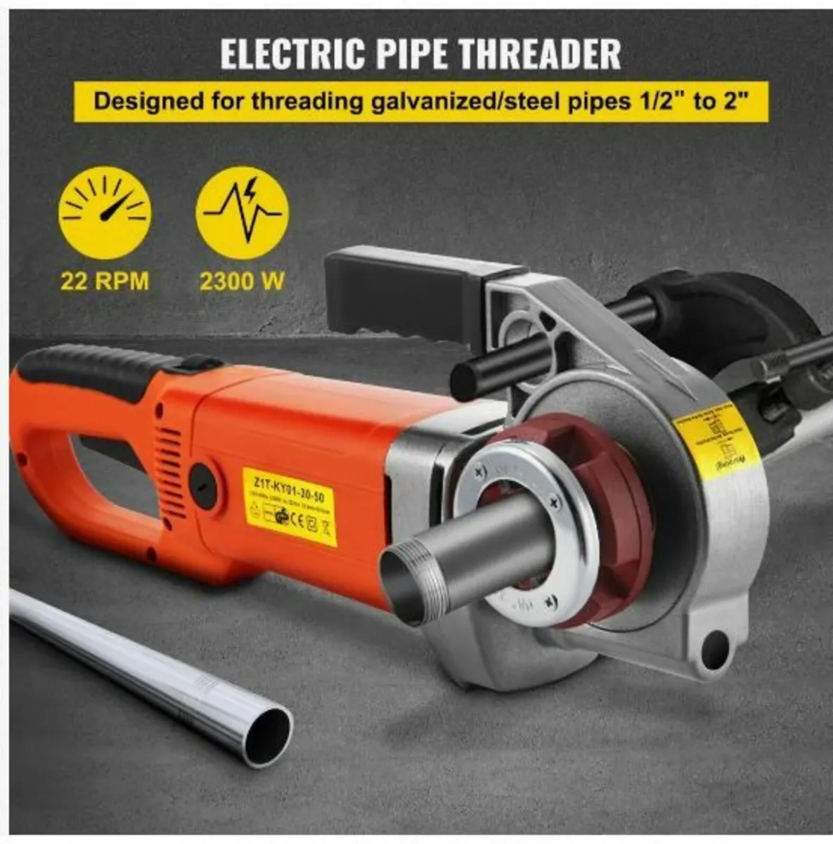 Electric Pipe Threader, 2300W Pipe - Image 3
