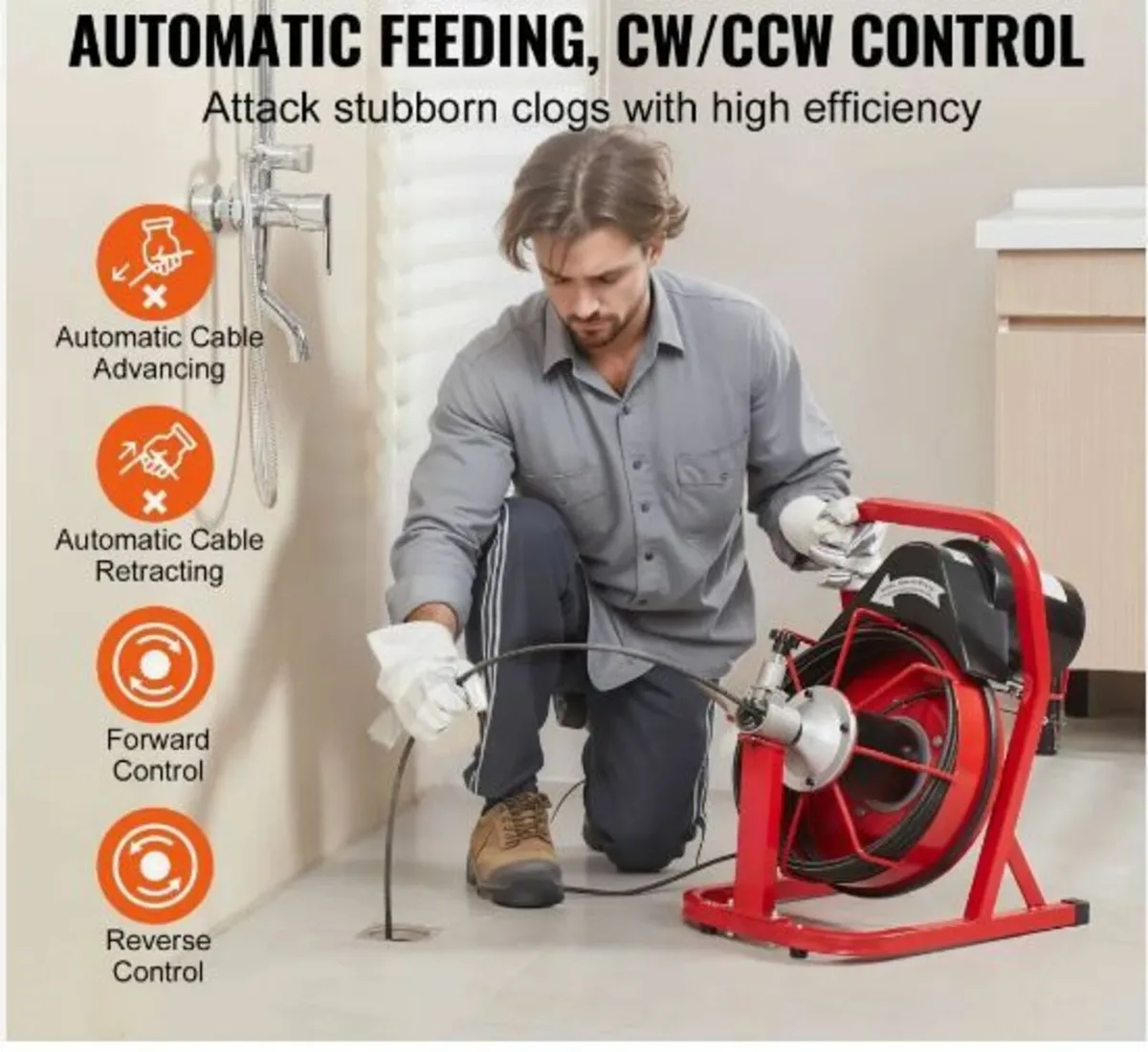 Drain Cleaner Machine Electric Drain - Image 2