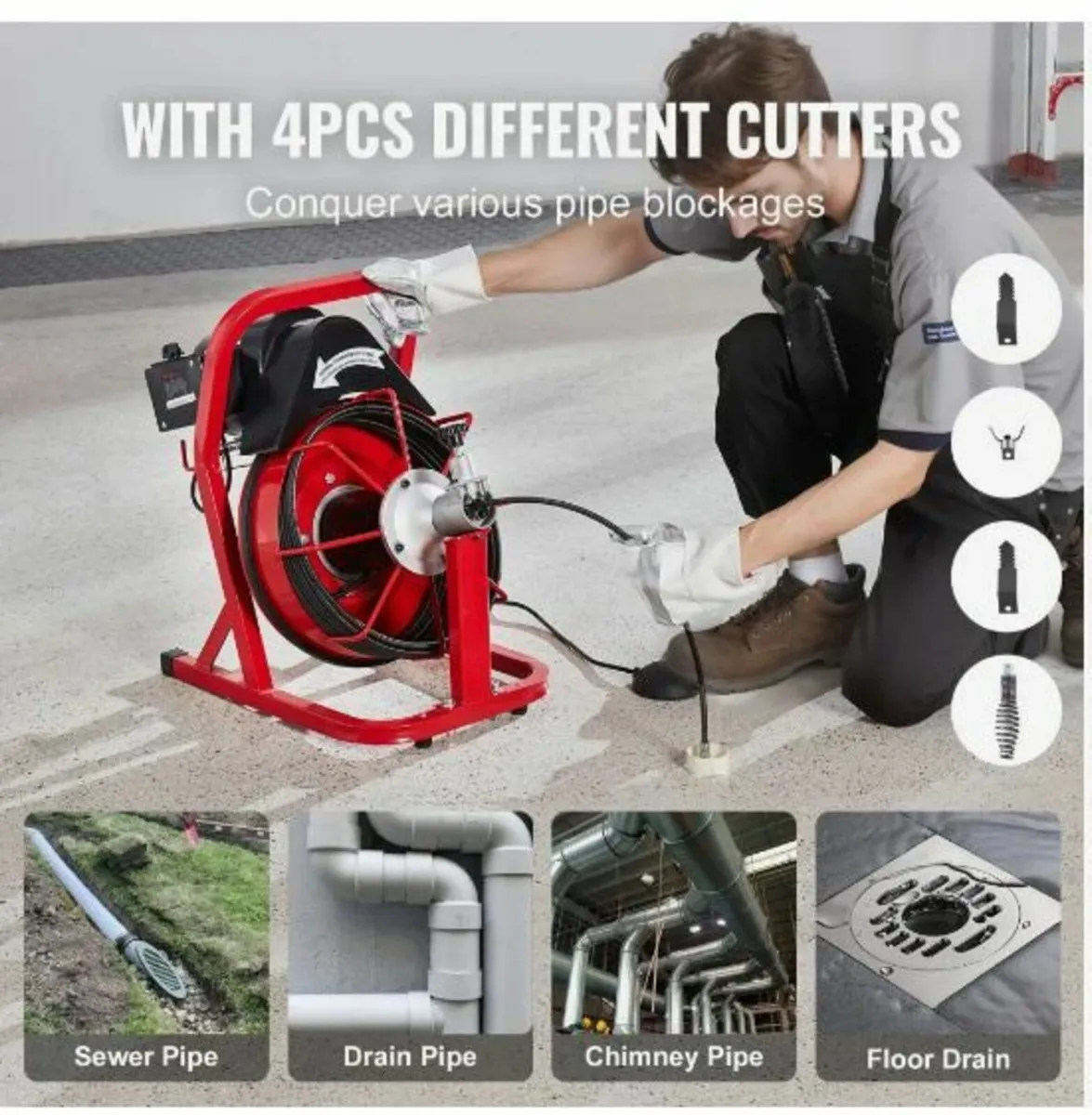 Drain Cleaner Machine Electric Drain - Image 3