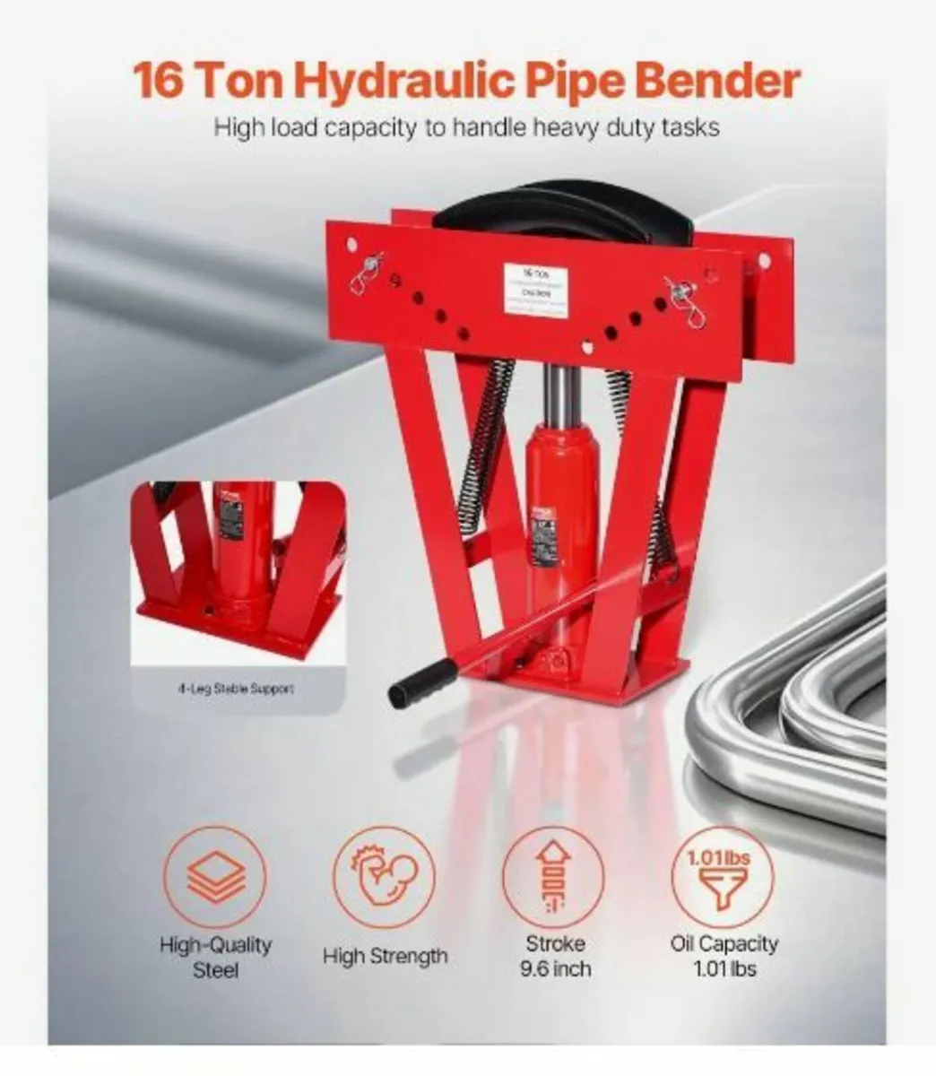 Hydraulic Pipe Bender, 16 Ton Manual Pipe - Image 2