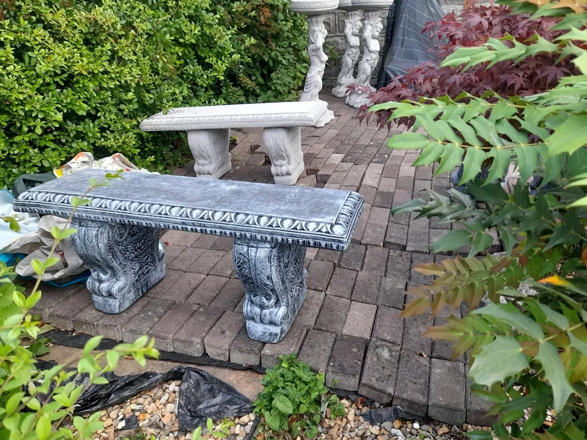 Garden Benches and Bird Baths- New - From 85 Each! - Image 3