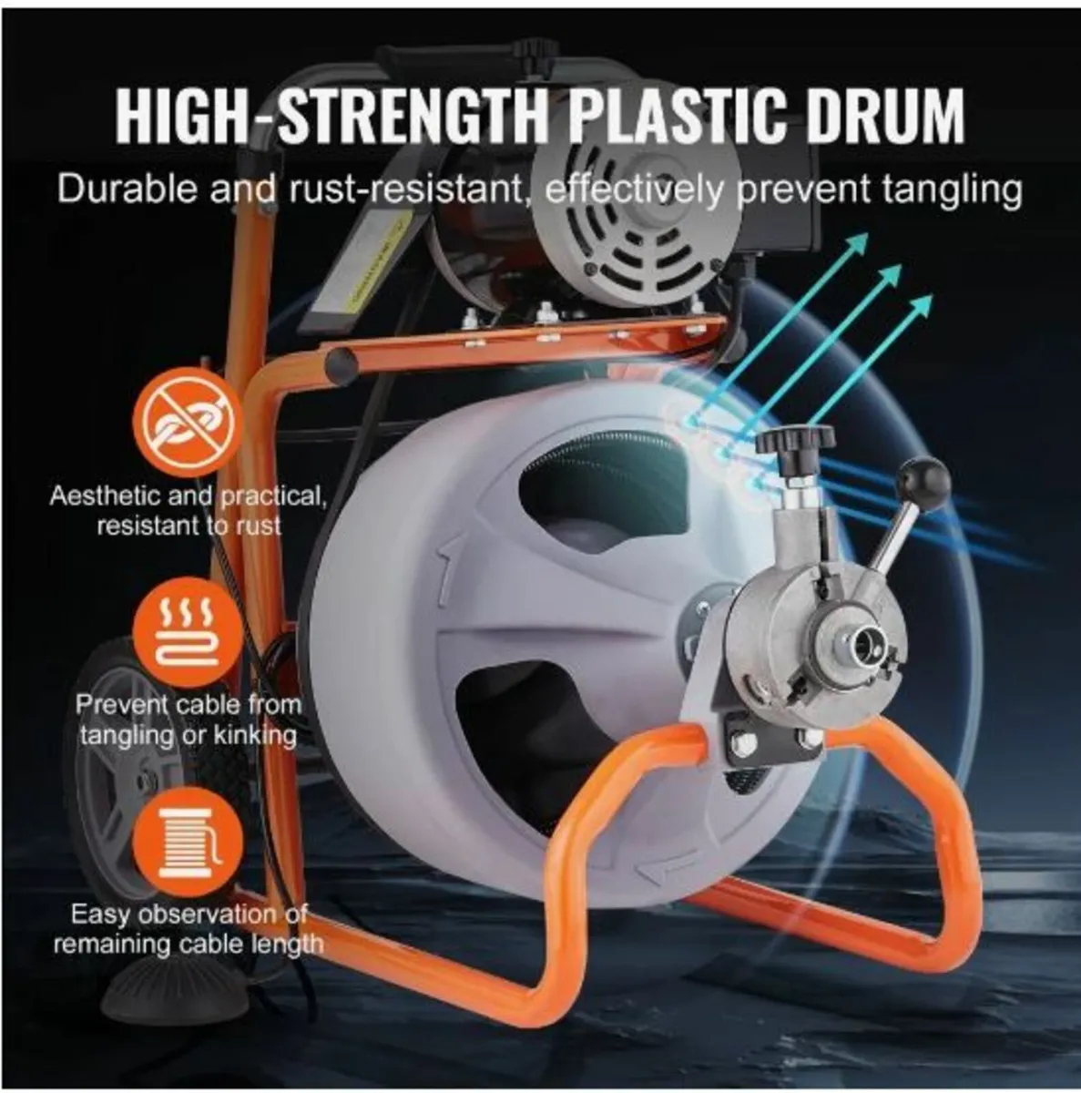 Drain Cleaner Machine 75FT x 3/8 Inch - Image 3