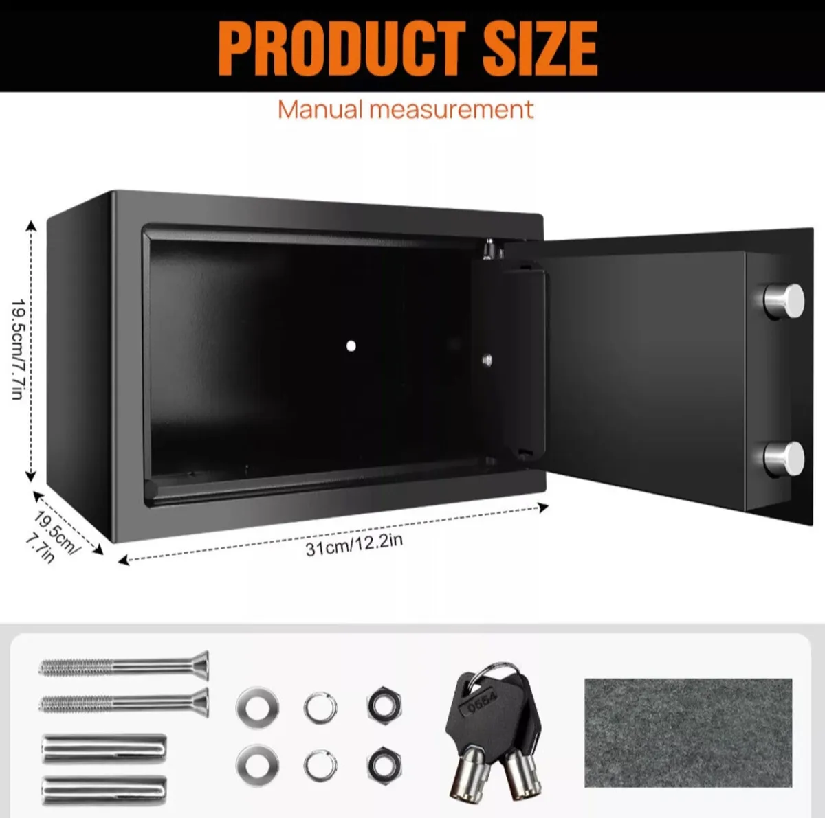 8.5L Secure Digital Steel Safe 31x20x20cm - Image 2