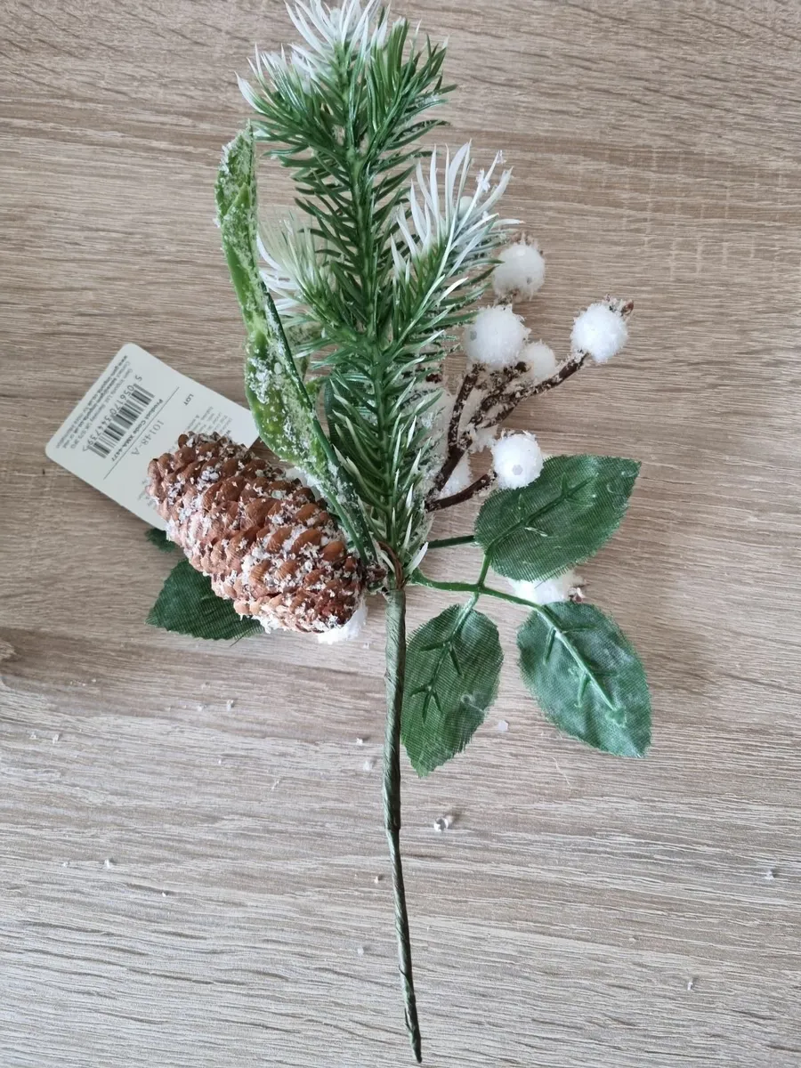 White berry picks Christmas decorations - set of 6 - Image 3