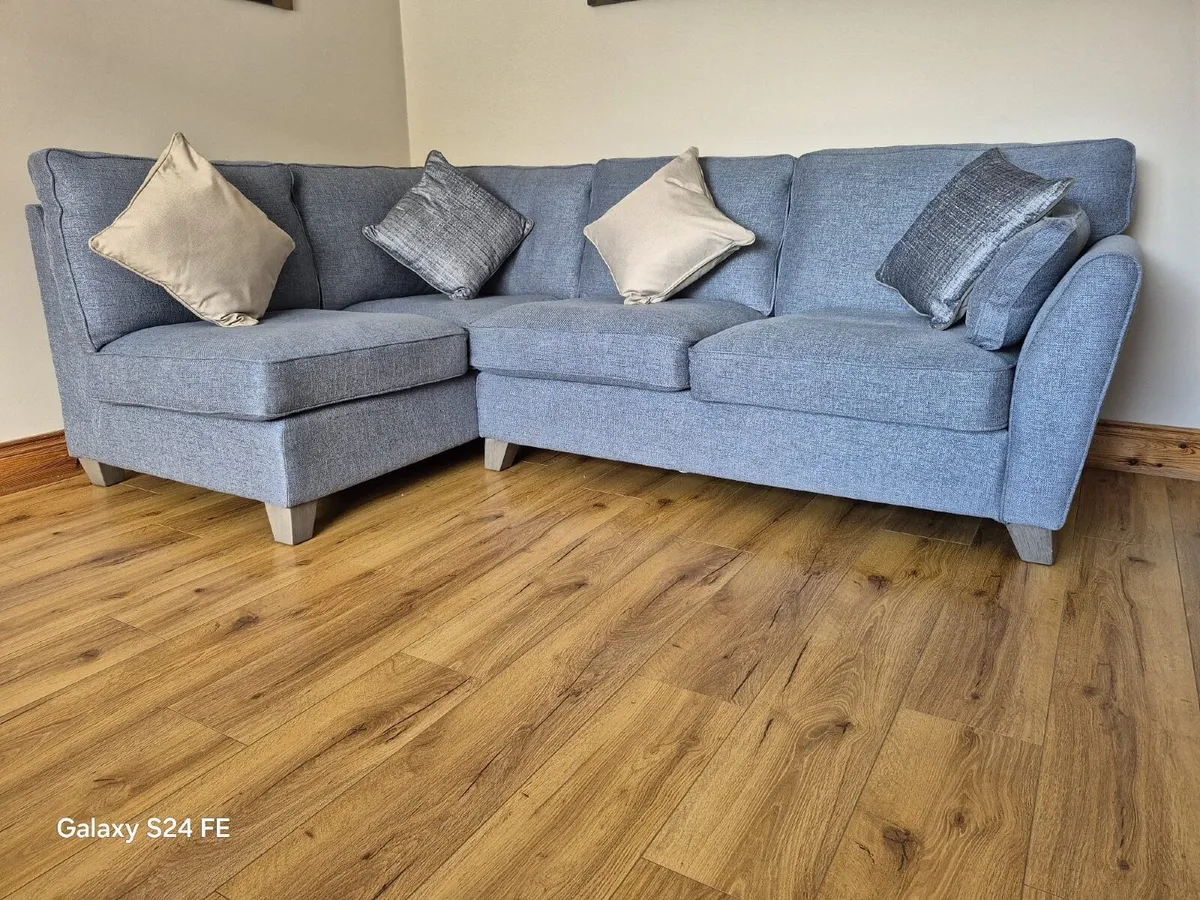 Corner Couch, Matching Two Seater & Pouffe - Image 2