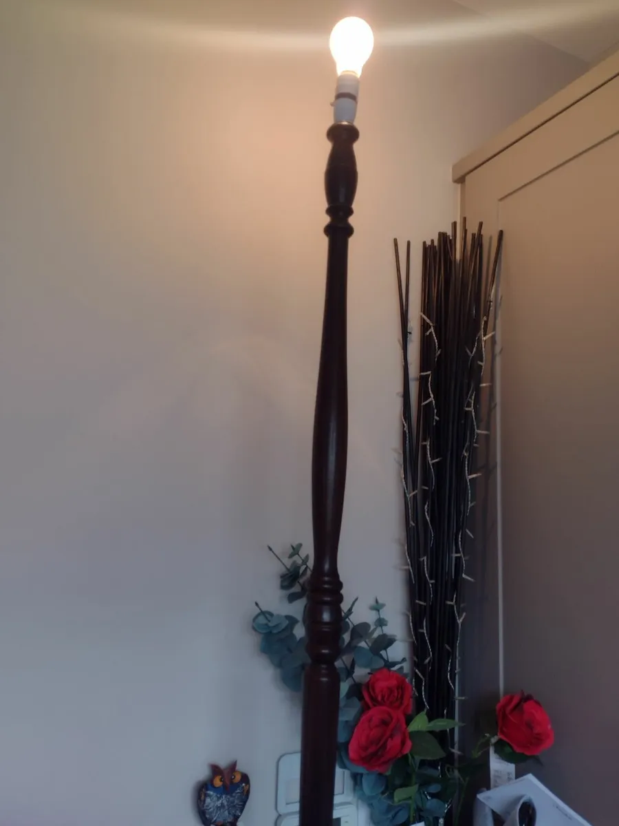 Antique dark walnut floor lamp - Image 1