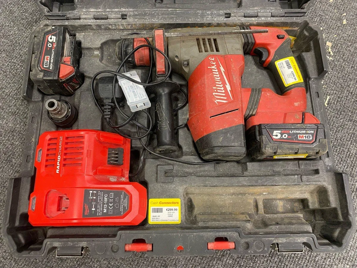 Milwaukee M18 CHPX SDS Drill + 2x 5AH Batts + Chrg - Image 1