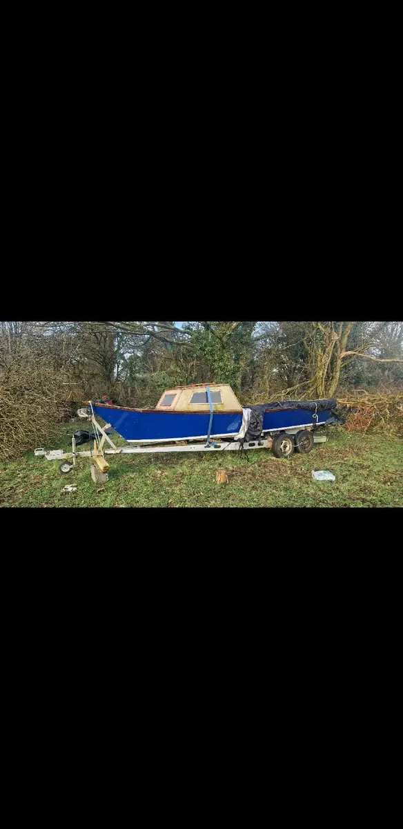 18ft skiff boat, trailer, engine - Image 3