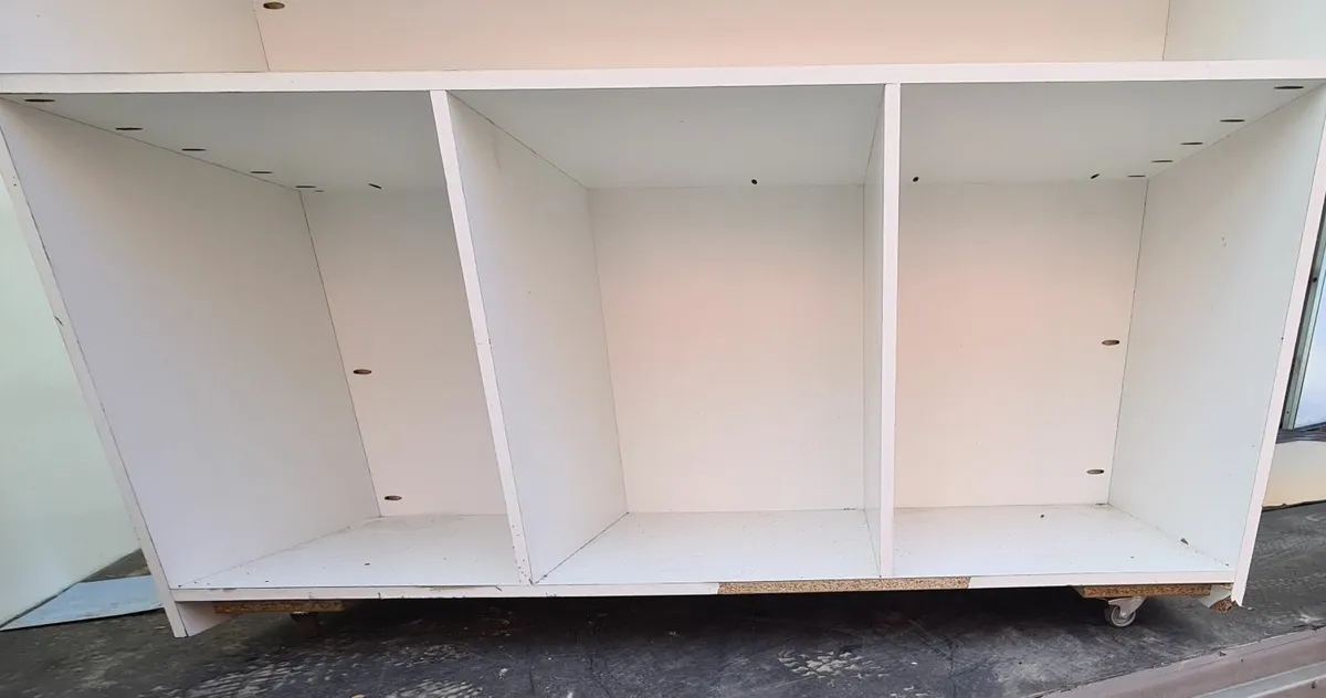 White Storage Cabinet – All Shelves – On Wheels - Image 2