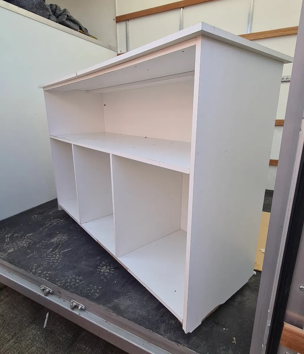 White Storage Cabinet – All Shelves – On Wheels - Image 3