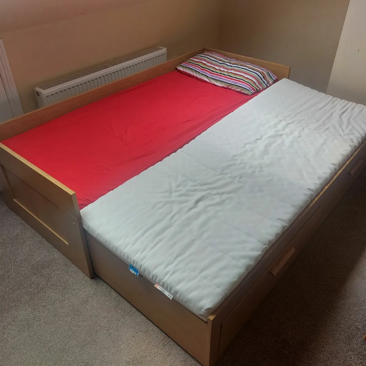 Extendable Ikea Bed (single/double) with Storage - Image 2