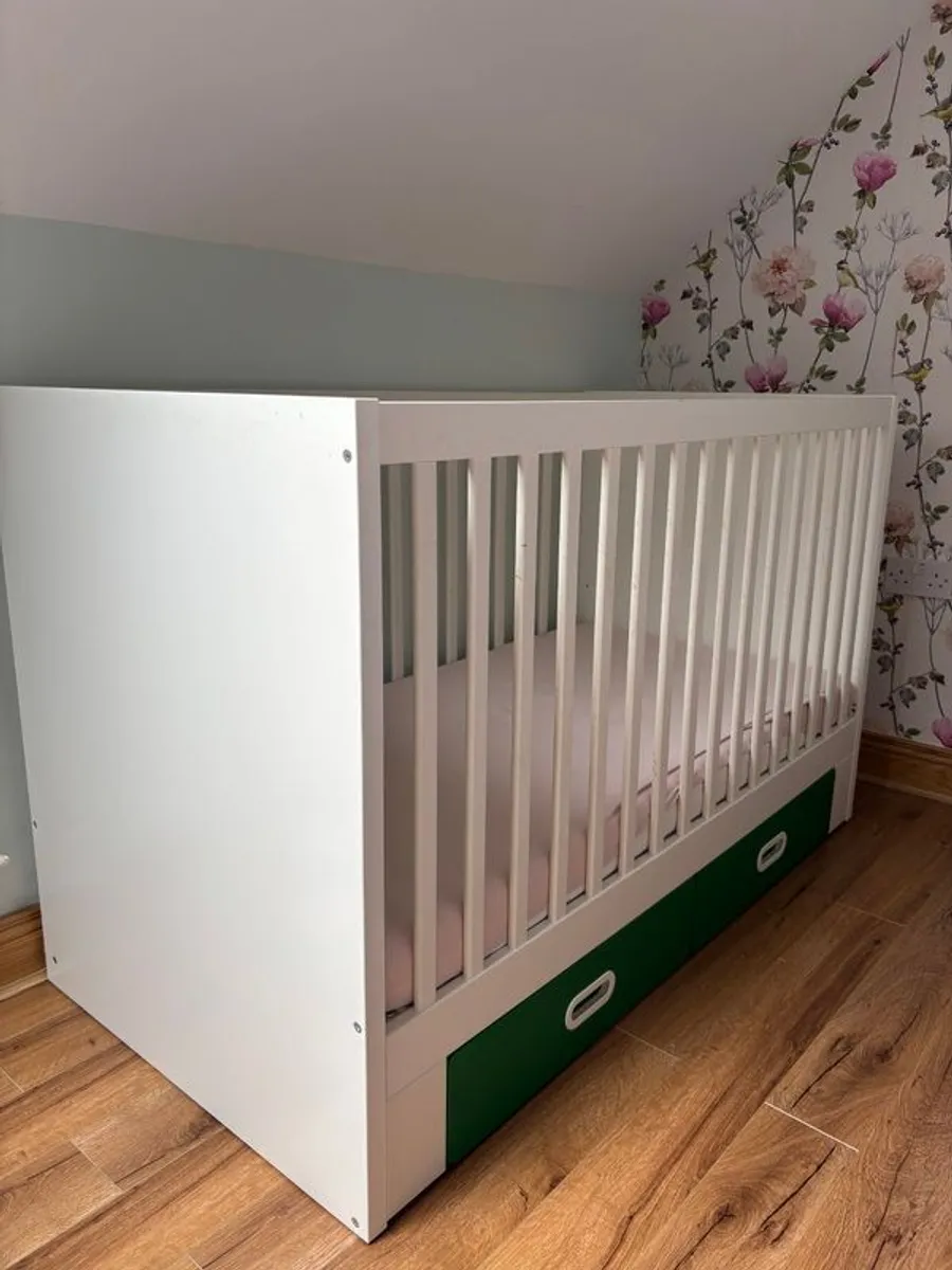 3 Piece Baby Furniture - Cot, Changing Unit, Wardrobe - Image 1