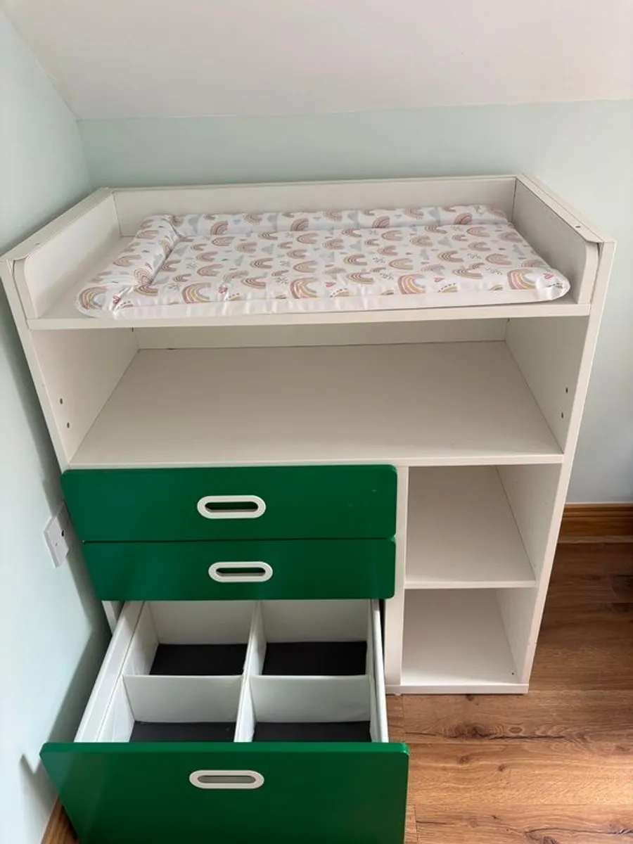3 Piece Baby Furniture - Cot, Changing Unit, Wardrobe - Image 2