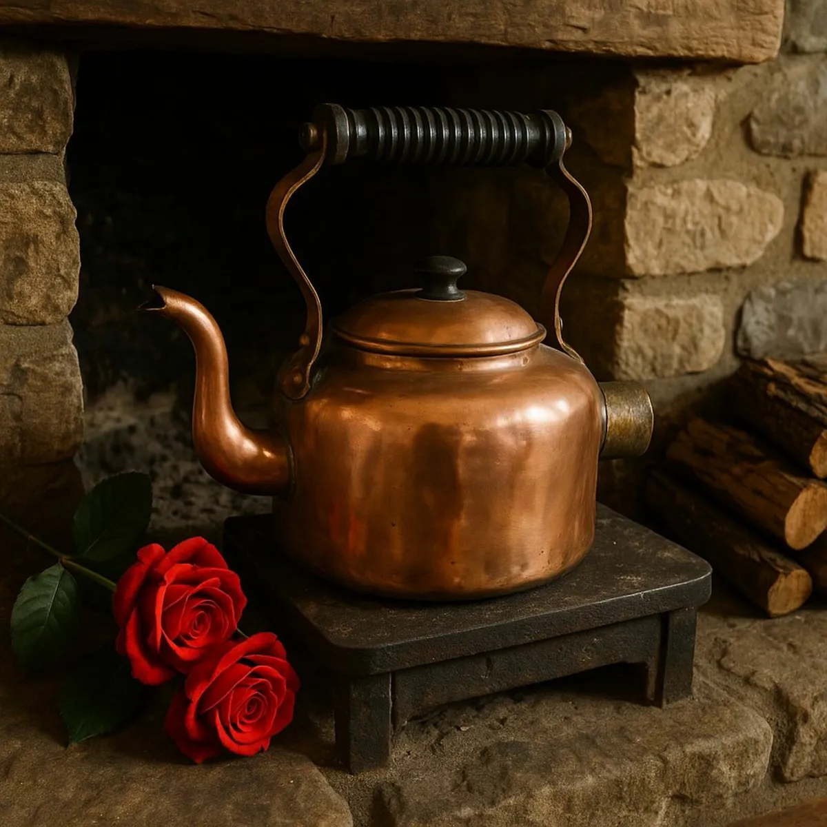 ANTIQUE KETTLE copper electric cottage  vintage - Image 2