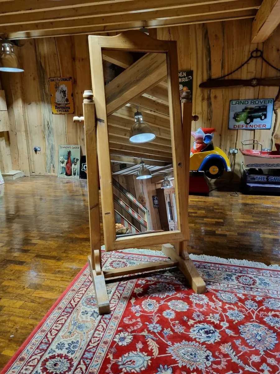 Large Plank Pine Standing Mirror - Image 3