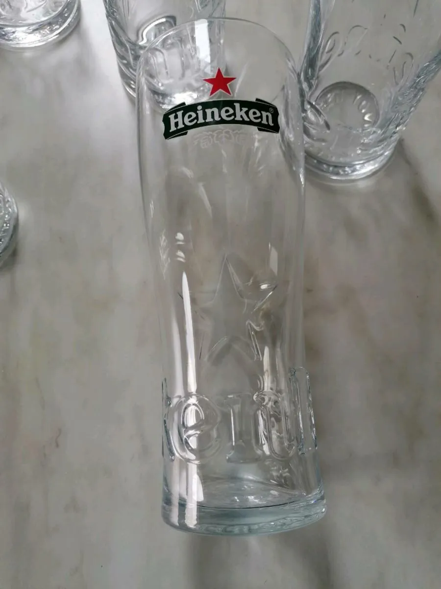 5 x Heineken Beer Glasses - Image 3