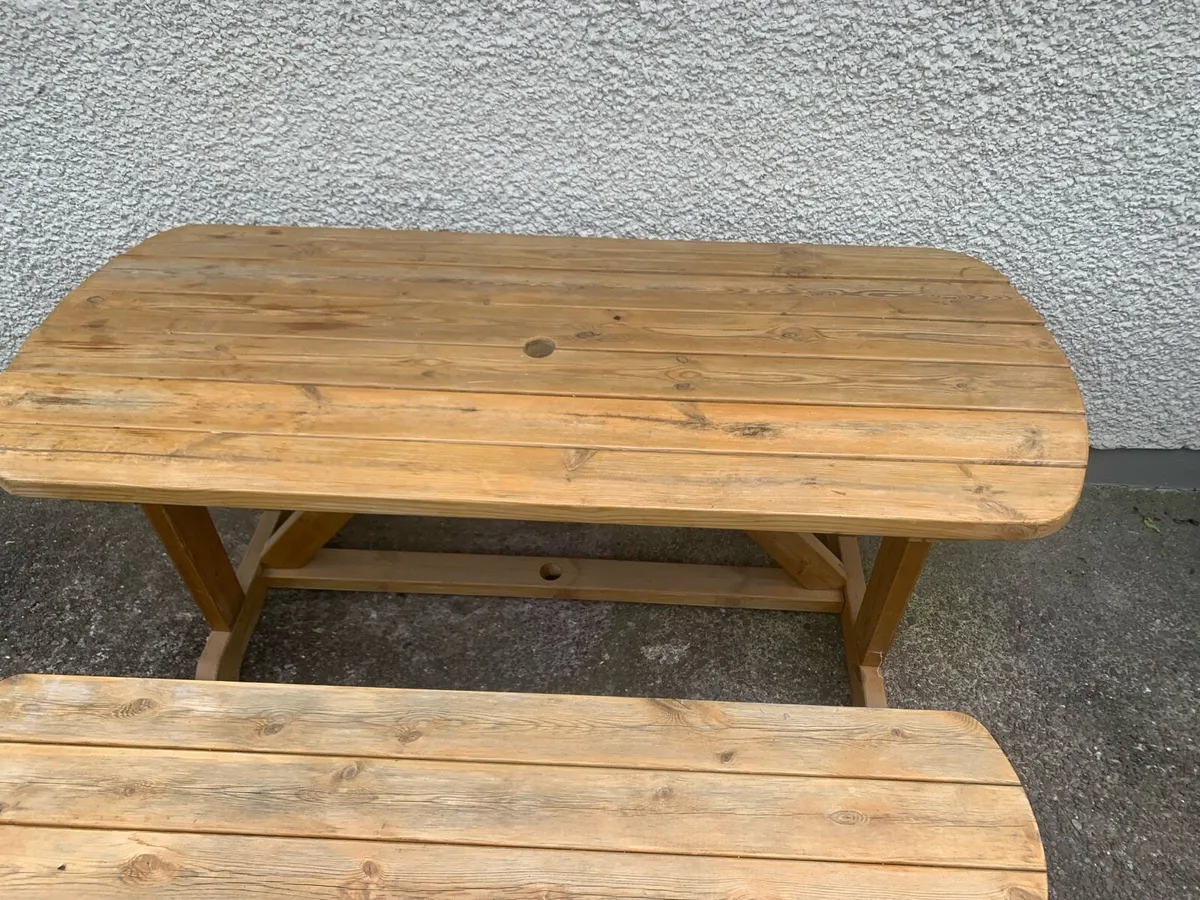 Garden table and bench - Image 2