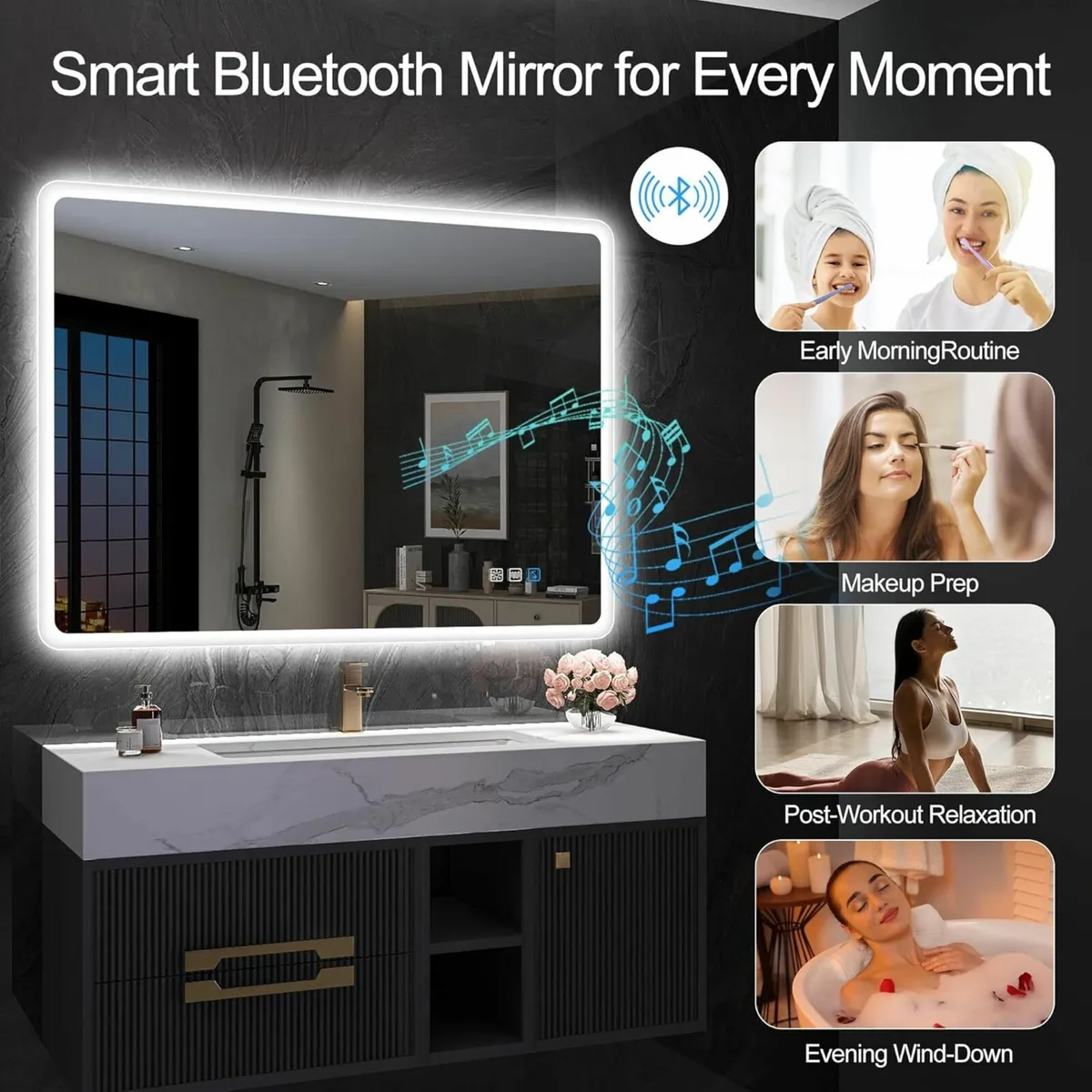 600x800 mm Bathroom Bluetooth Mirror - Image 2