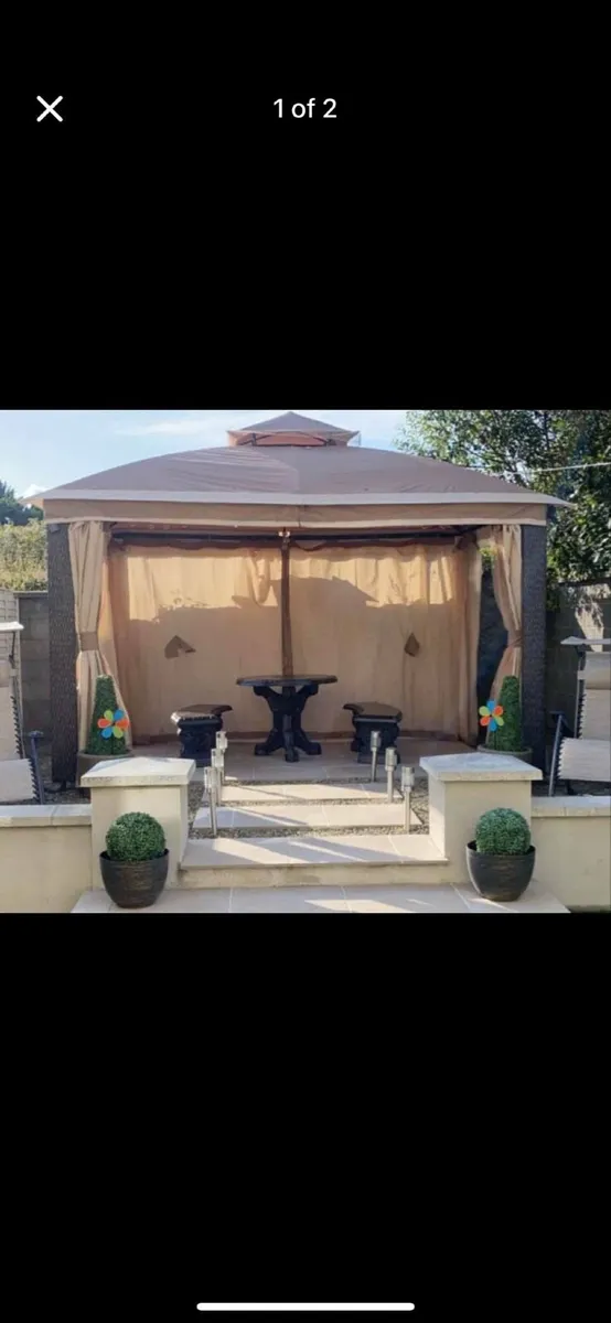 Rattan garden Gazebo 4x3metres - Image 1