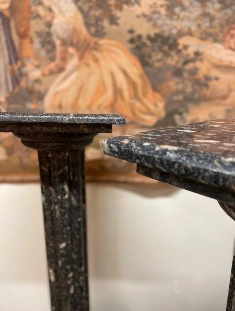 FLASH SALE! Was 495 Now 420 !! Pair of Black Marble Pedestals / Columns - Image 3