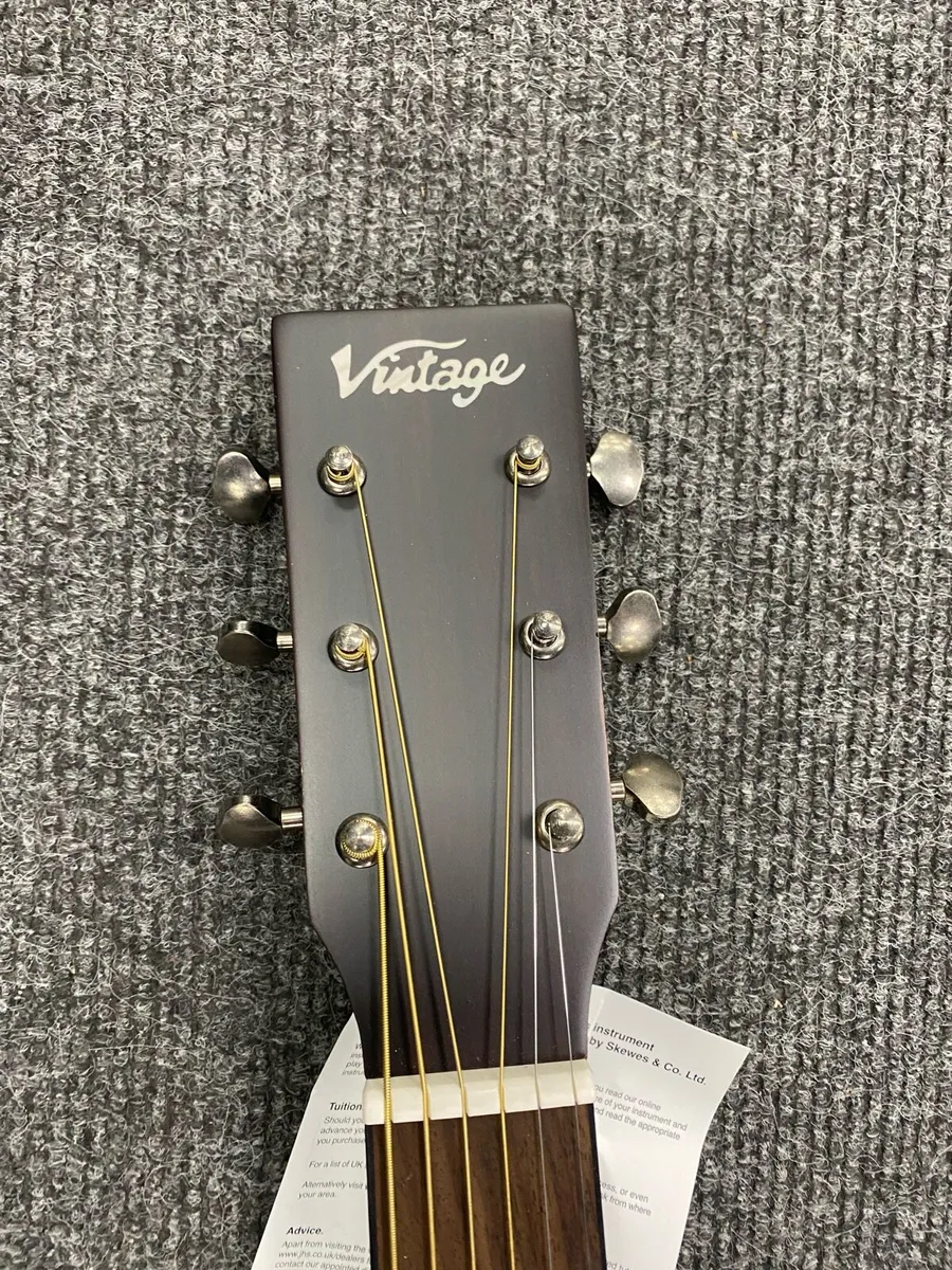 Vintage V300 Brown Acoustic Guitar - Image 4