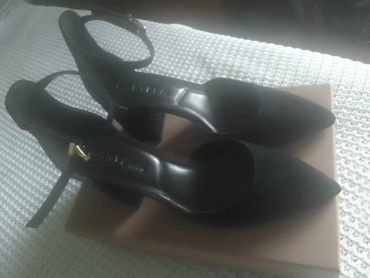 CARVELA BLACK SUEDE LEATHER STRAPPY SHOES 6 - Image 4