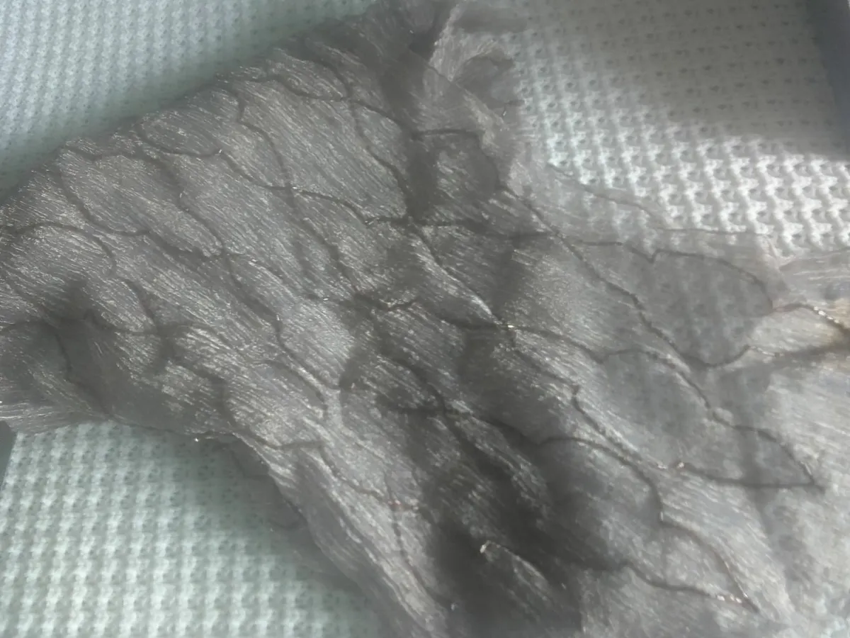 PENTHALIGON'S SILK GREY / MAUVE BEADED SCARF - Image 3