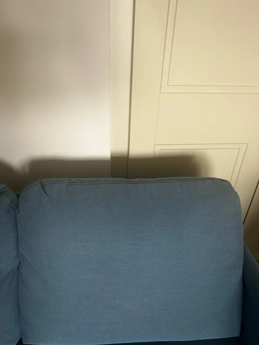 2 seater Ikea sofa blue - Image 3