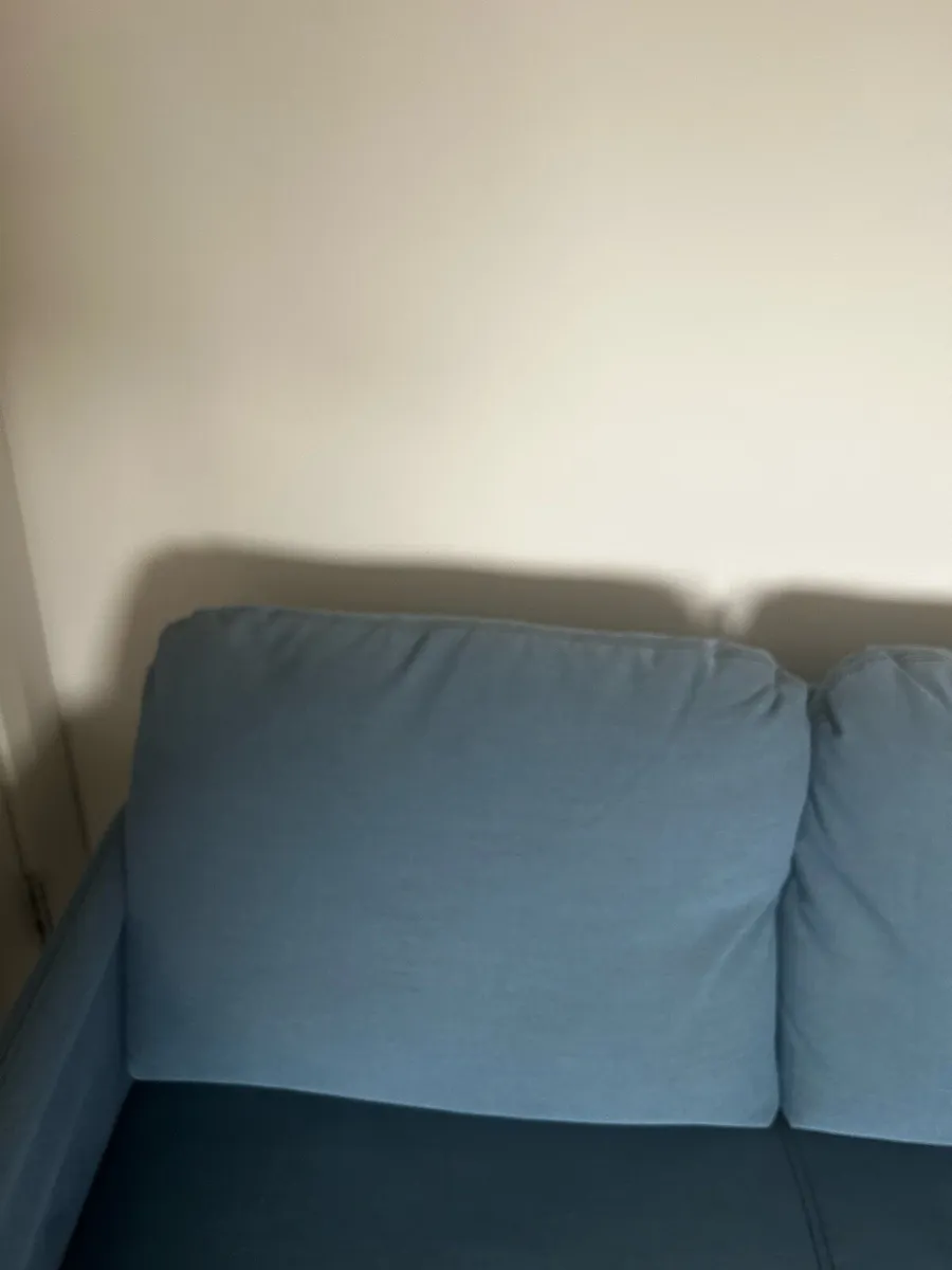 2 seater Ikea sofa blue - Image 4