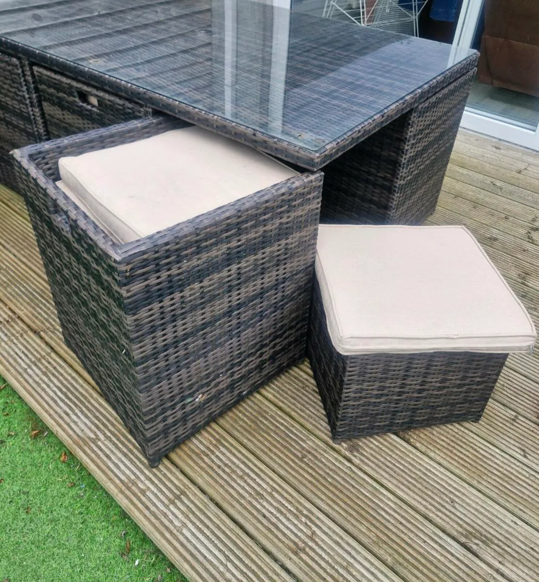 Rattan 6 seater cube Garden Furniture - Image 3