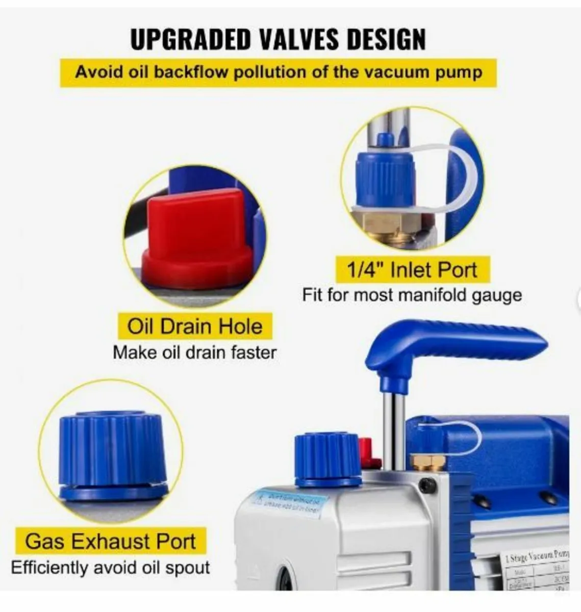 3CFM 1/4HP Refrigerant Rotary Vane - Image 3