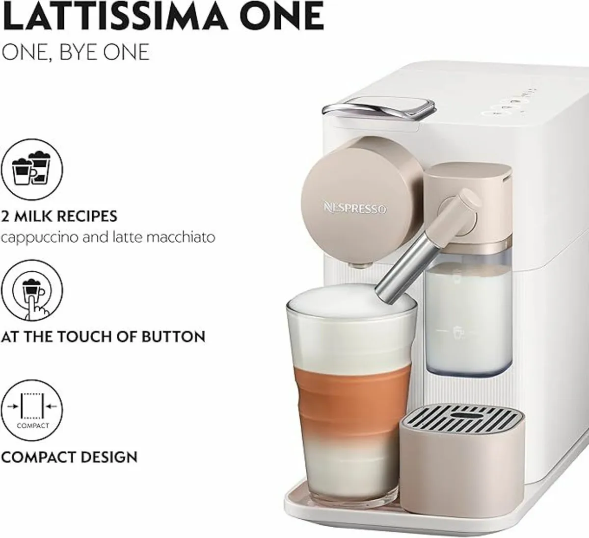 Nespresso Lattissima One Coffee Machine White - Image 4