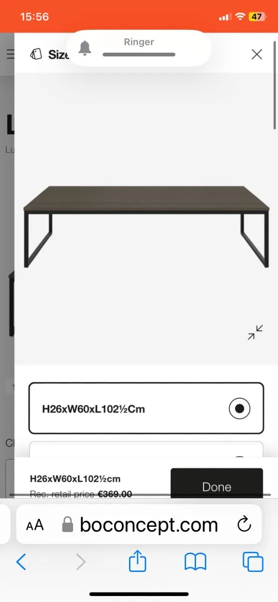 Coffee Table.   Bo Concept Lugo Coffee table - Image 3
