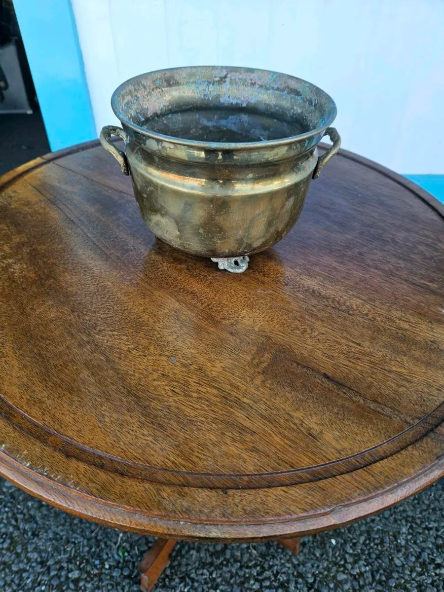 Vintage Brass Pot - Image 1