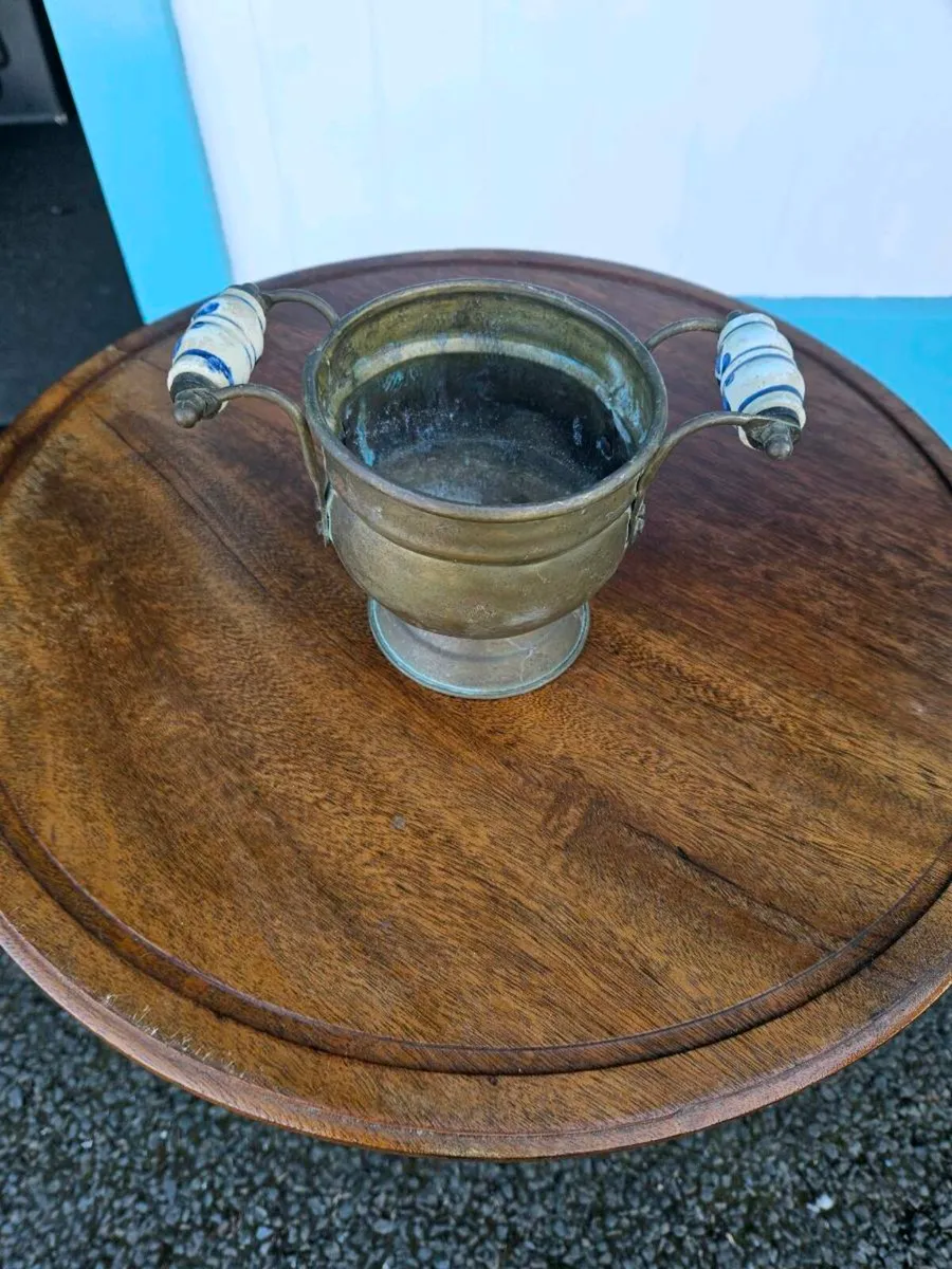 Vintage Brass Pot - Image 1