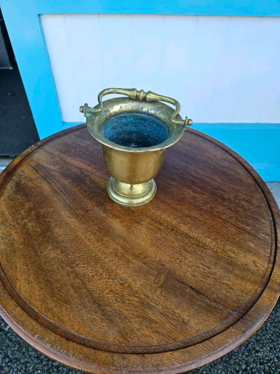 Vintage Brass Mortar Pot - Image 1