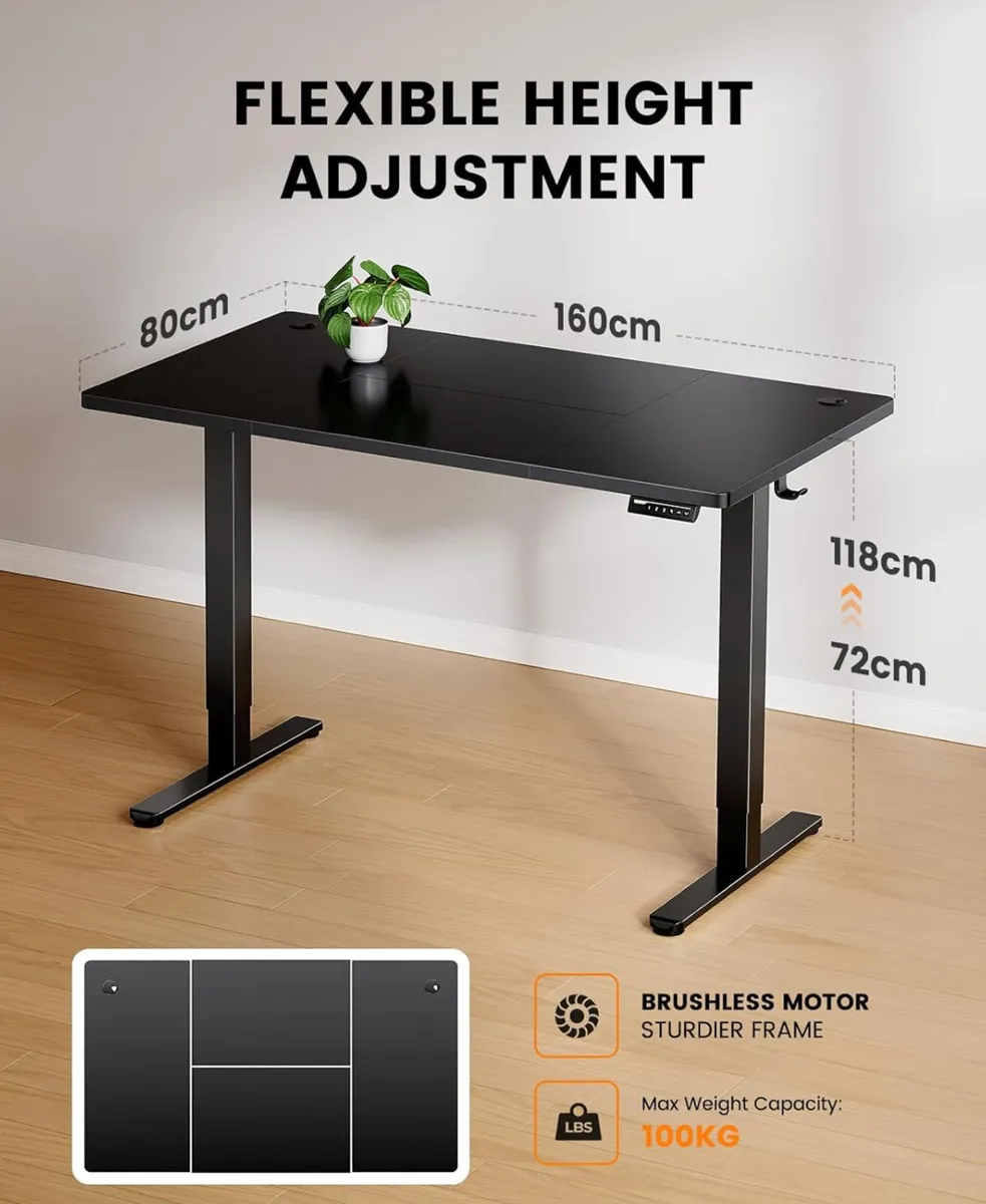 Electric Standing/Hight Adjustable Desk, 160x 80cm - Image 2