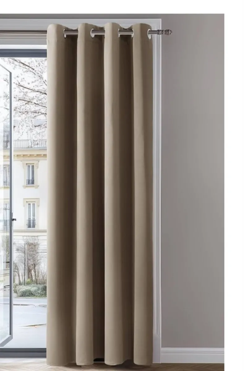 Blackout Taupe curtains and black curtains - Image 1