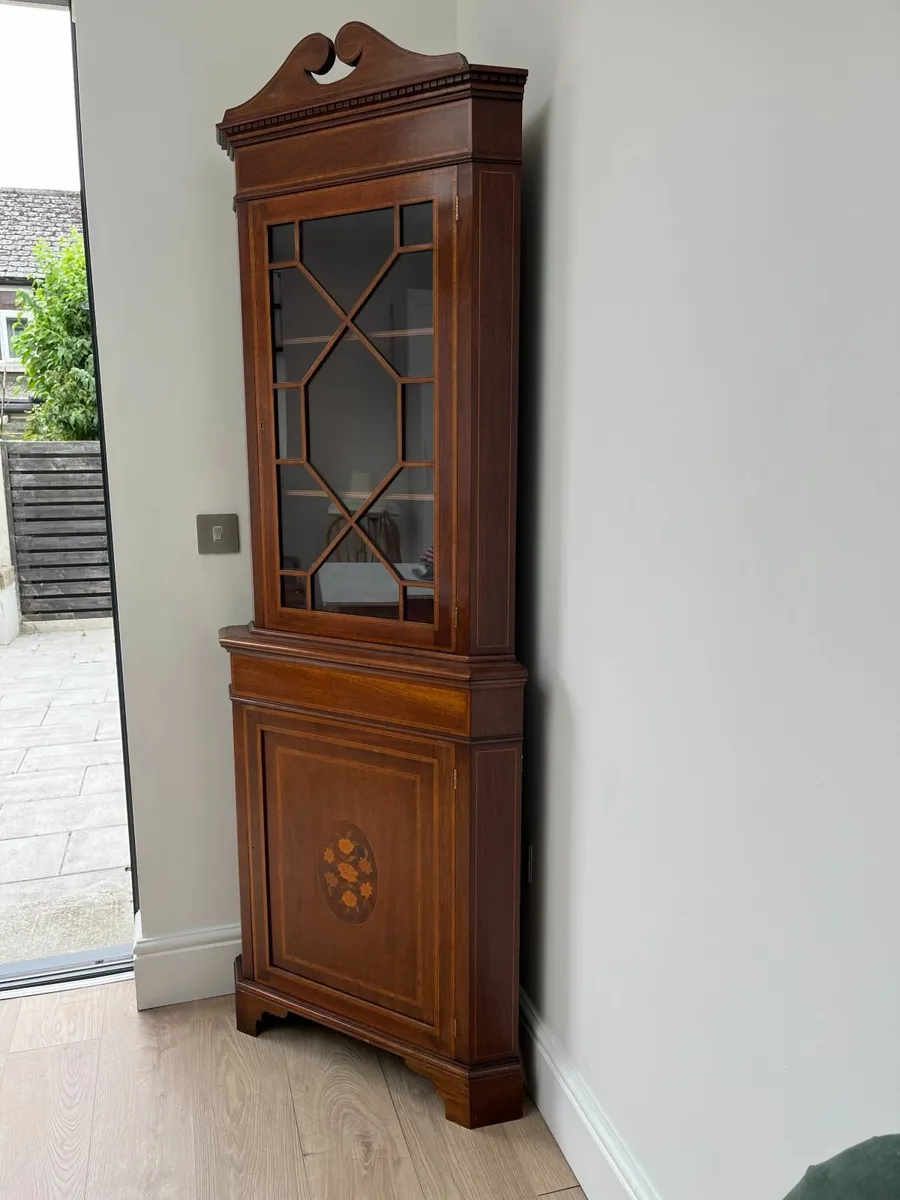 Beautiful Inlaid Corner Cabinet - Image 3