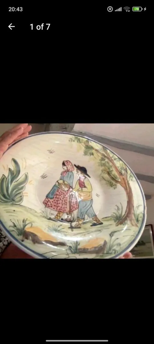 Large hand painted plate - Image 1
