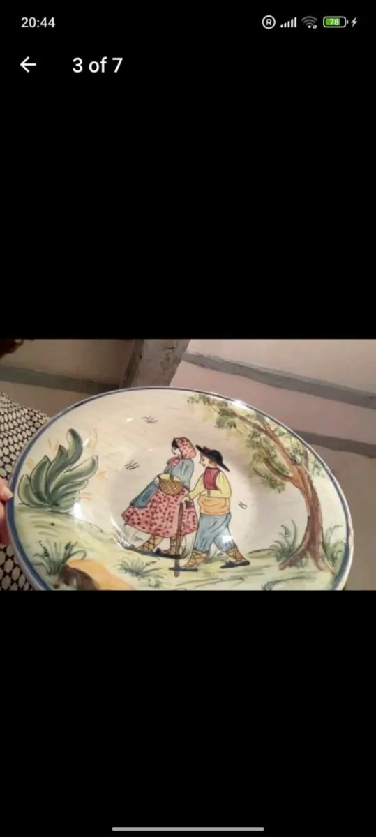Large hand painted plate - Image 2
