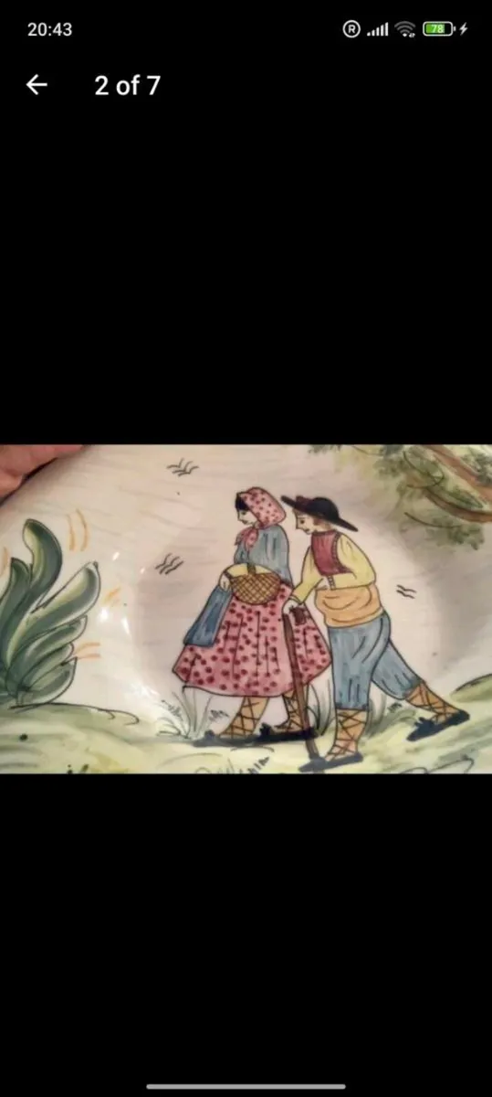 Large hand painted plate - Image 3
