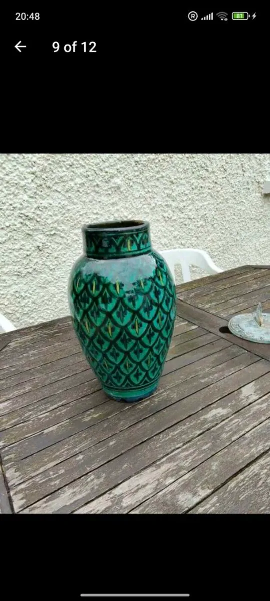 Large turquoise Serghini vase - Image 1