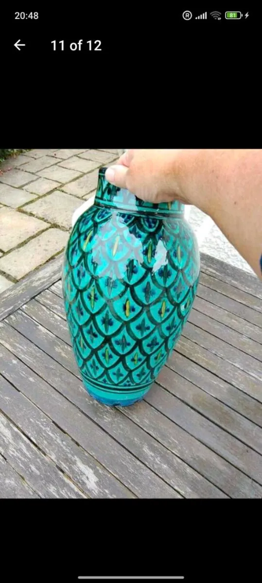 Large turquoise Serghini vase - Image 3
