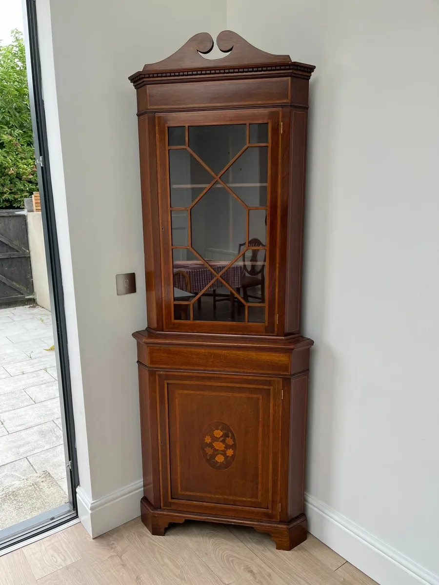 Beautiful Inlaid Corner Cabinet - Image 1