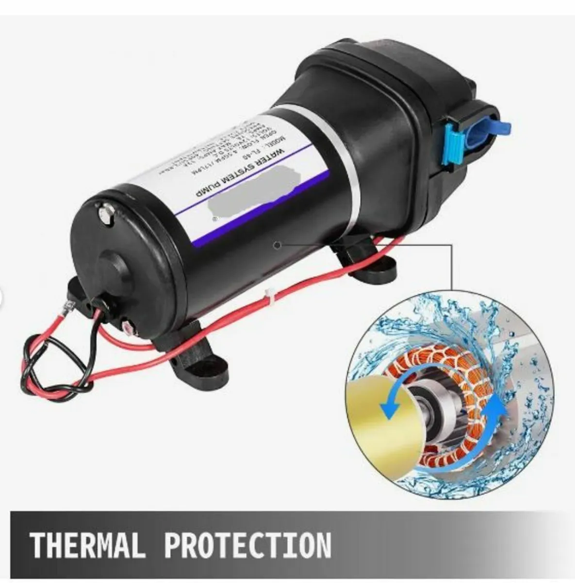 Water Pressure Diaphragm Pump, 12V - Image 3