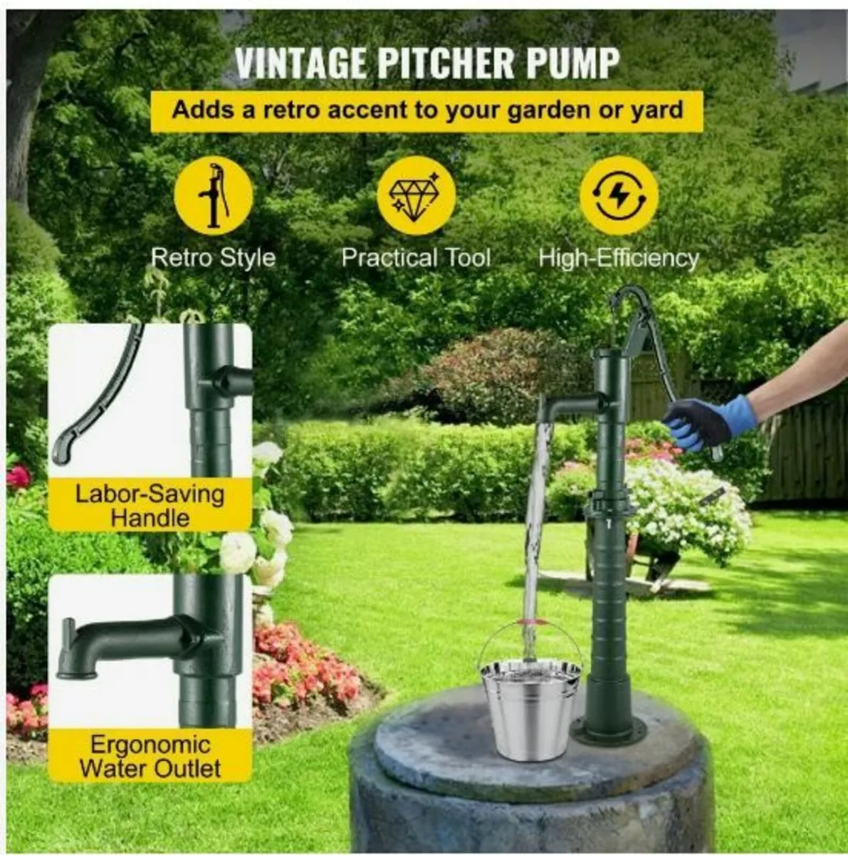 Hand Water Pump w/ Stand - Image 2